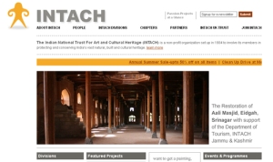 Screenshot of the INTACH website.